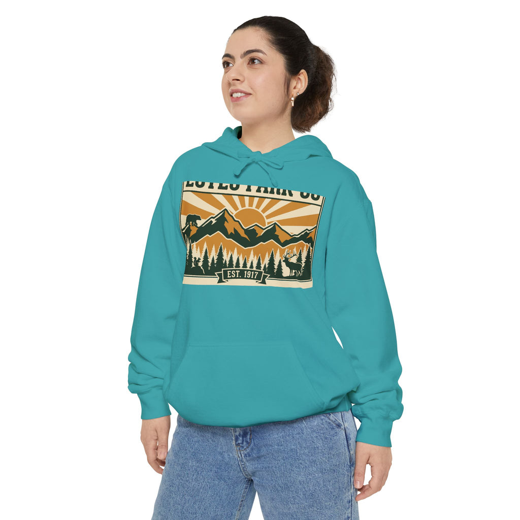 Estes Park CO Hidden Wildlife Hoodie | Forest Green EST. 1917