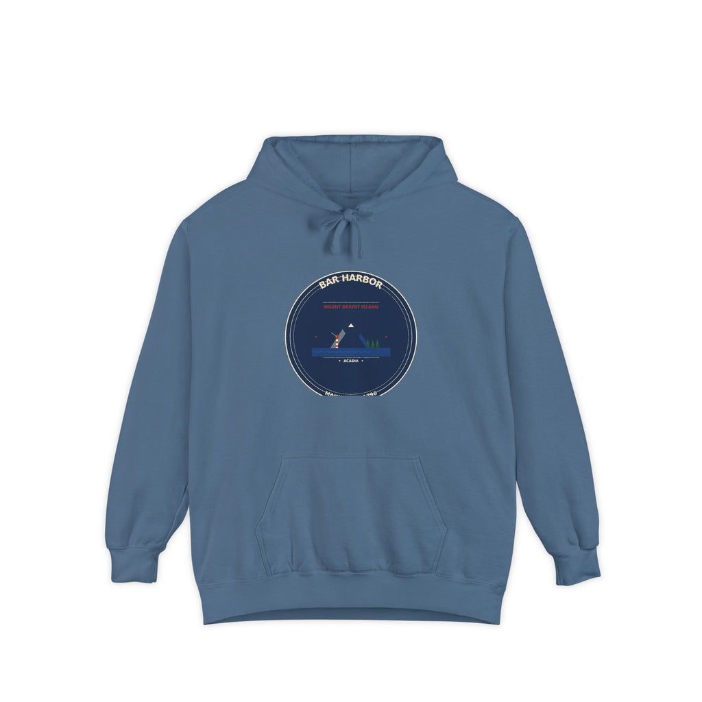Bar Harbor Maine Hoodie | Acadia Vintage Badge Pullover