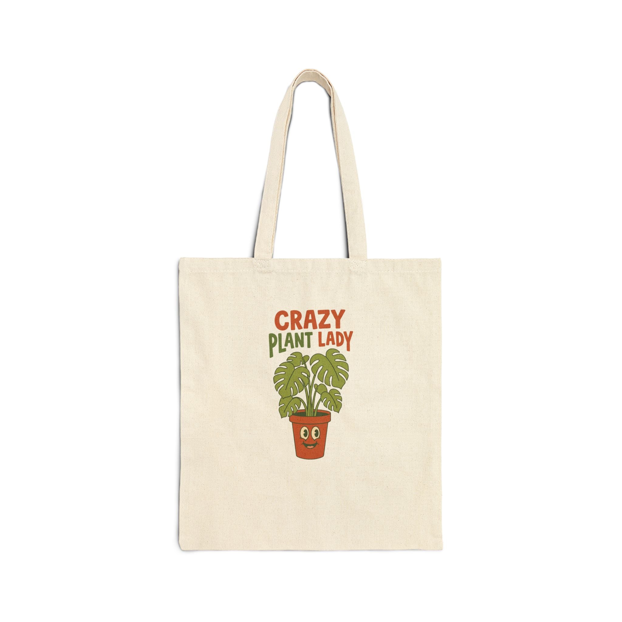 Crazy Plant Lady Canvas Tote Bag | Plant Mom Market Bag