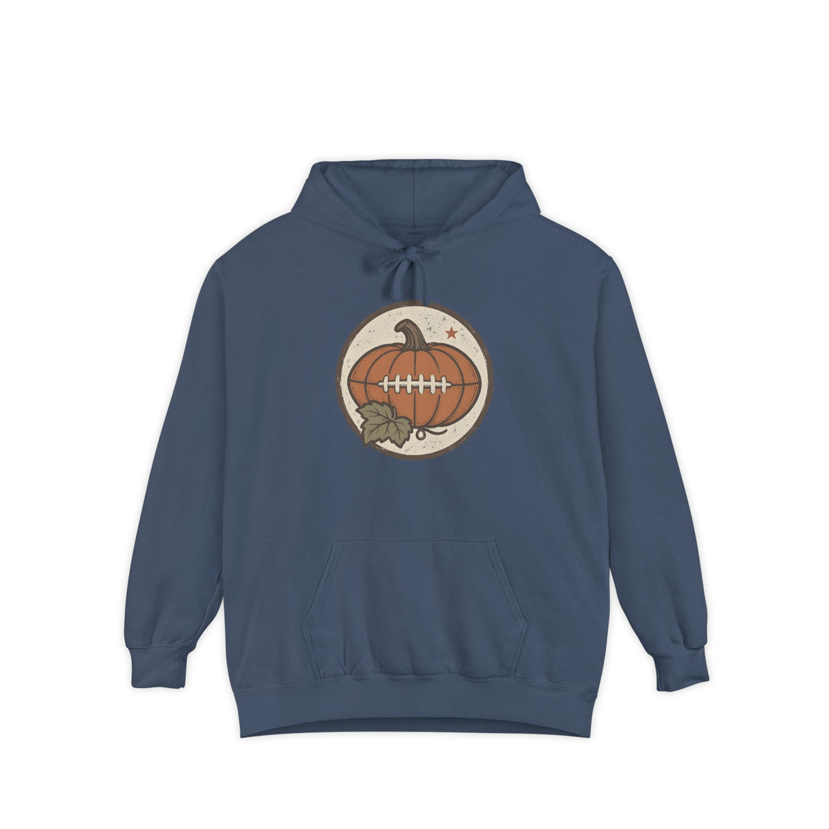 Pumpkin Football Hoodie | Vintage Fall Saturday Tailgate Art | Comfort Colors Garment Dyed