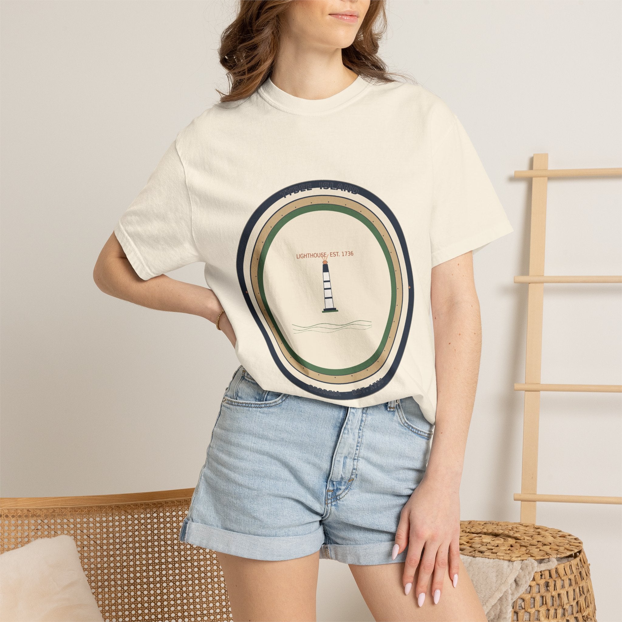 Tybee Island Tee | Tybee Lighthouse Badge | Comfort Colors | Georgia