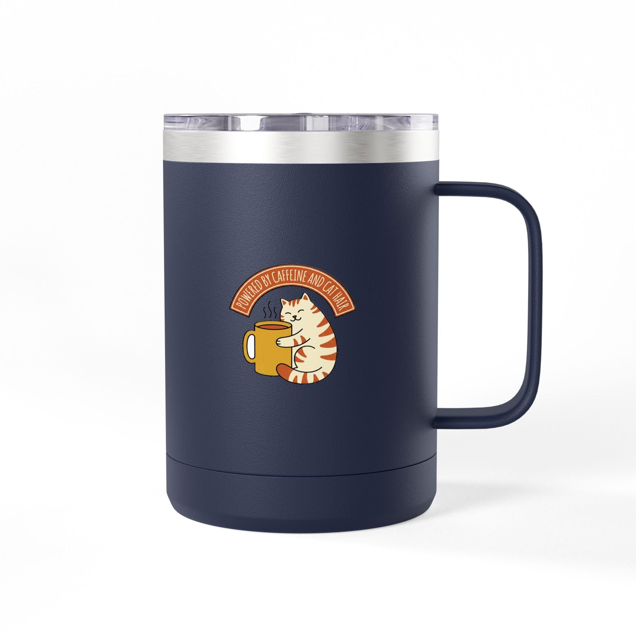 Cat Coffee Powered by Caffeine — 15oz Travel Mug