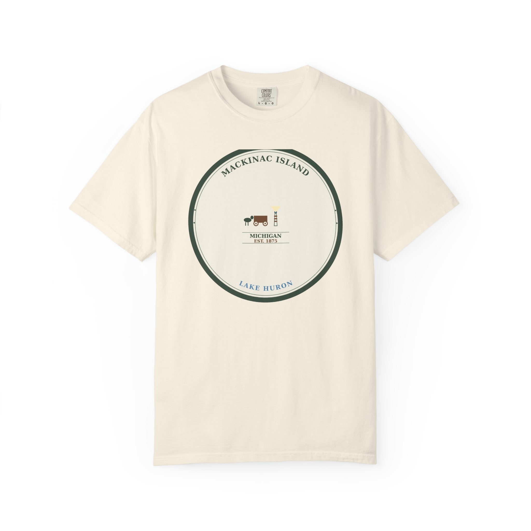 Mackinac Island Tee | Vintage Michigan Badge | Comfort Colors