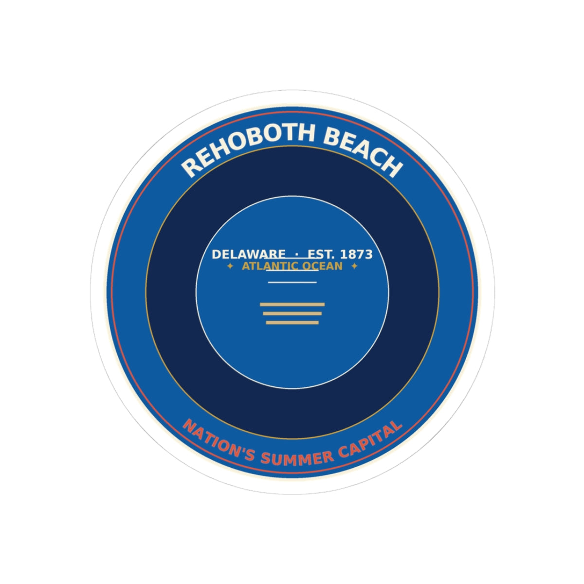 Rehoboth Beach Delaware Sticker | Vintage Boardwalk Badge