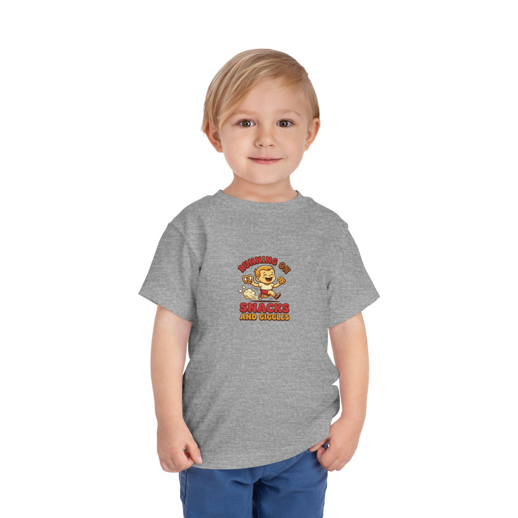 Running on Snacks and Giggles Toddler Shirt Funny Tee