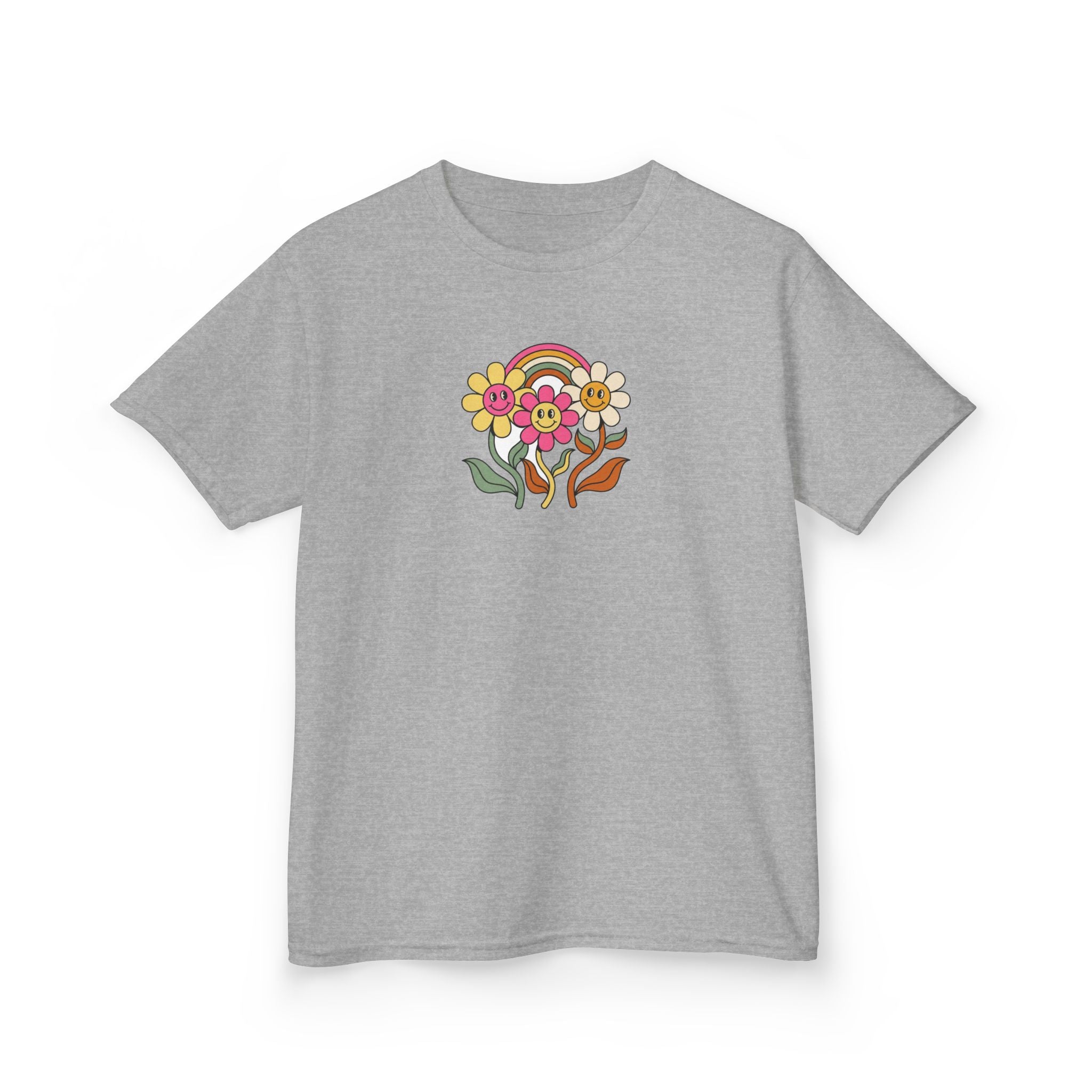 Groovy Daisy Shirt Retro Rainbow Flower Kids Tee