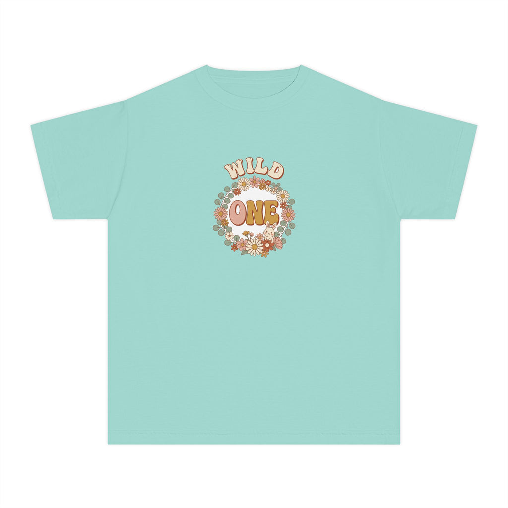 Wild One Birthday Youth Shirt Boho Bunny Comfort Colors