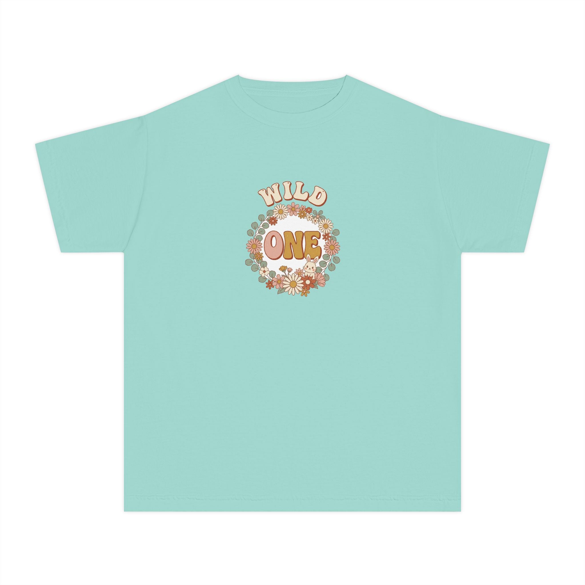 Wild One Birthday Youth Shirt Boho Bunny Comfort Colors