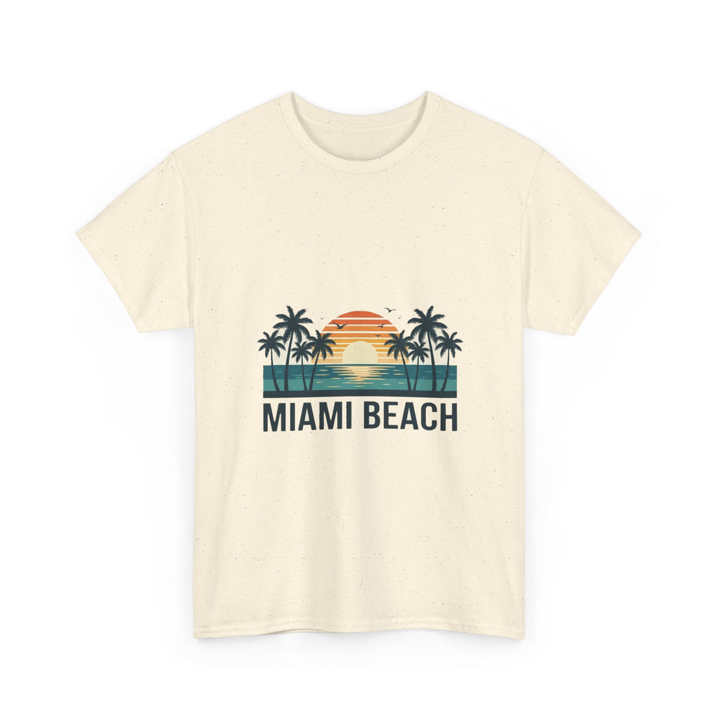 Miami Beach Retro Tee | Vintage Sunset & Palms Summer Shirt