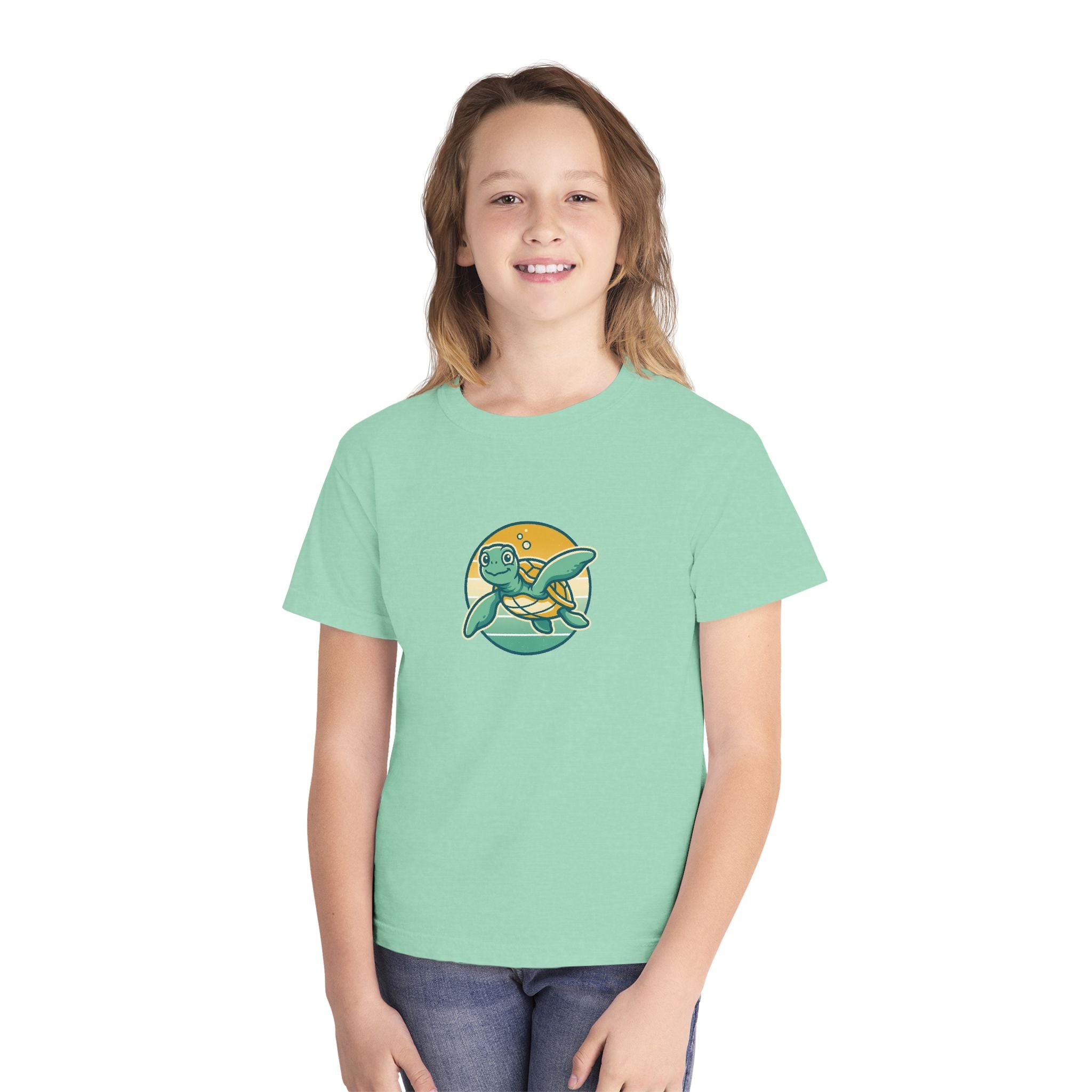 Sea Turtle Youth Shirt Retro Comfort Colors Beach Tee
