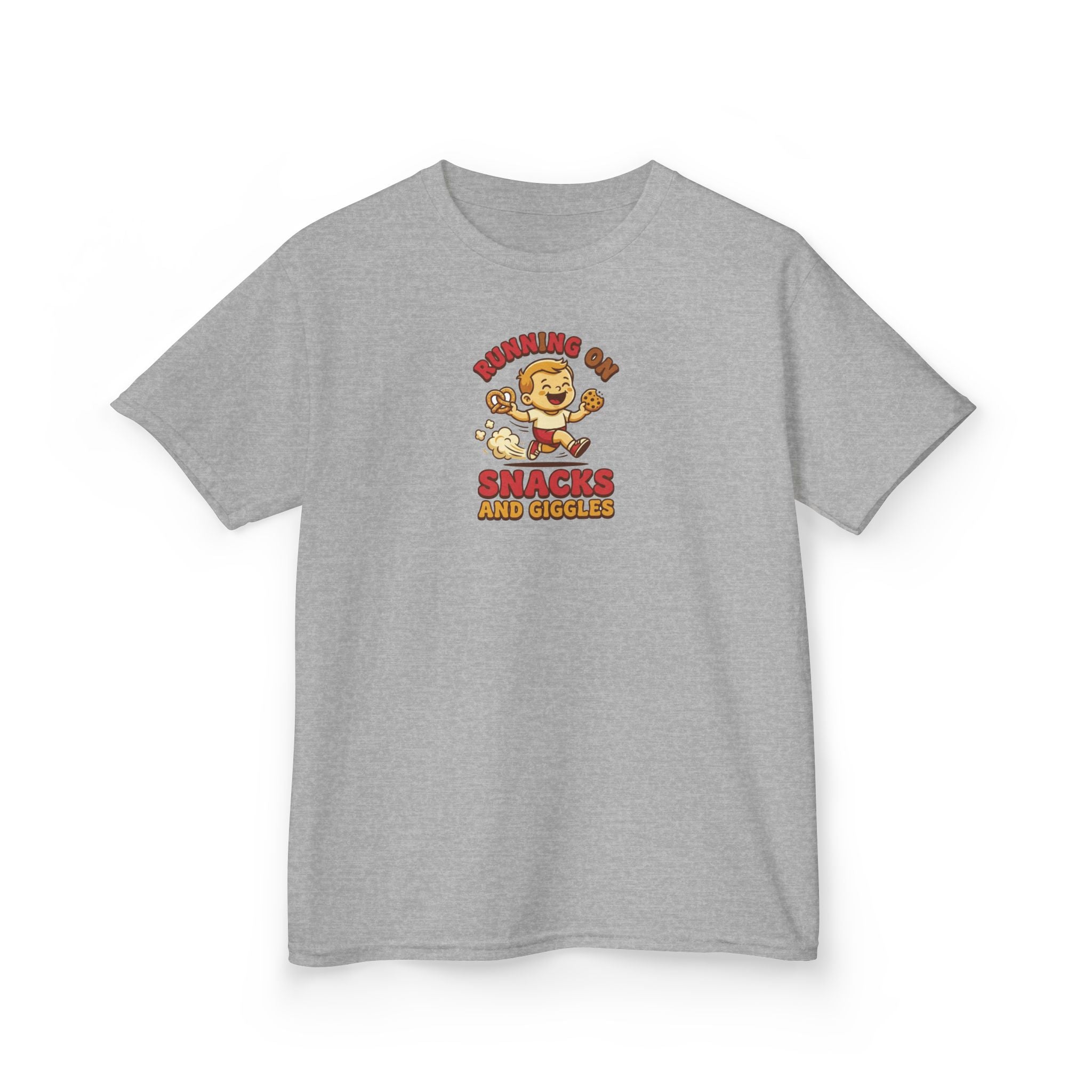 Running on Snacks and Giggles Shirt Funny Kids Tee
