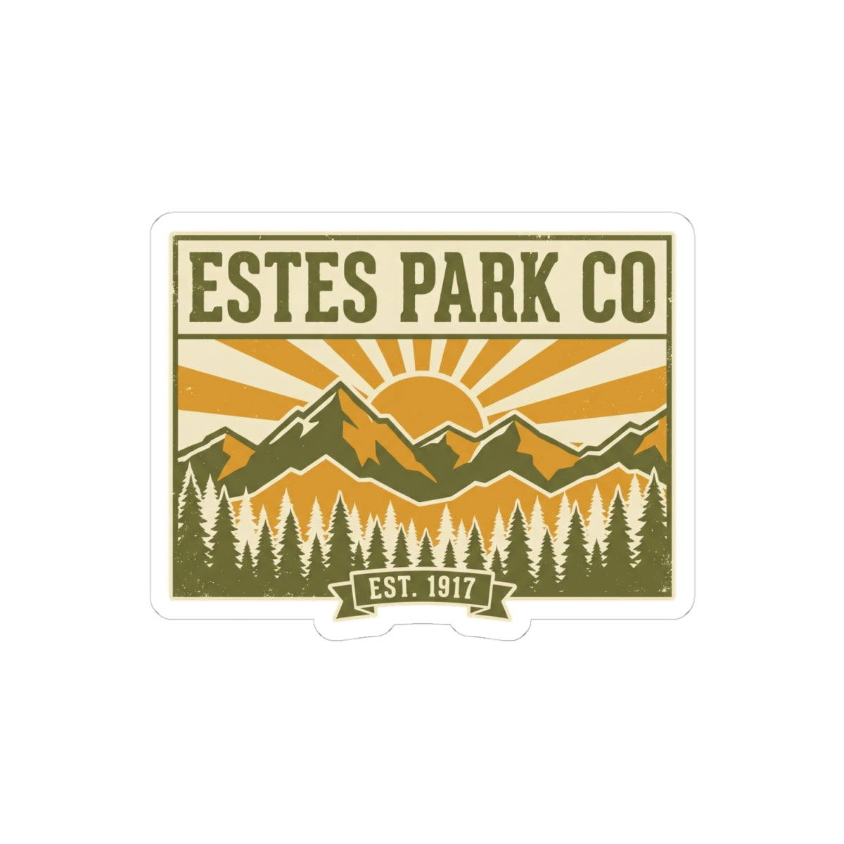 Estes Park CO Vintage Sticker | EST. 1917 Colorado Mountain Decal