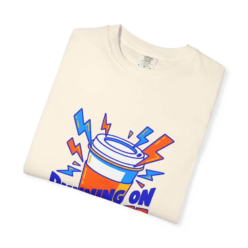 Funny Coffee Tee | Running on Coffee & Chaos