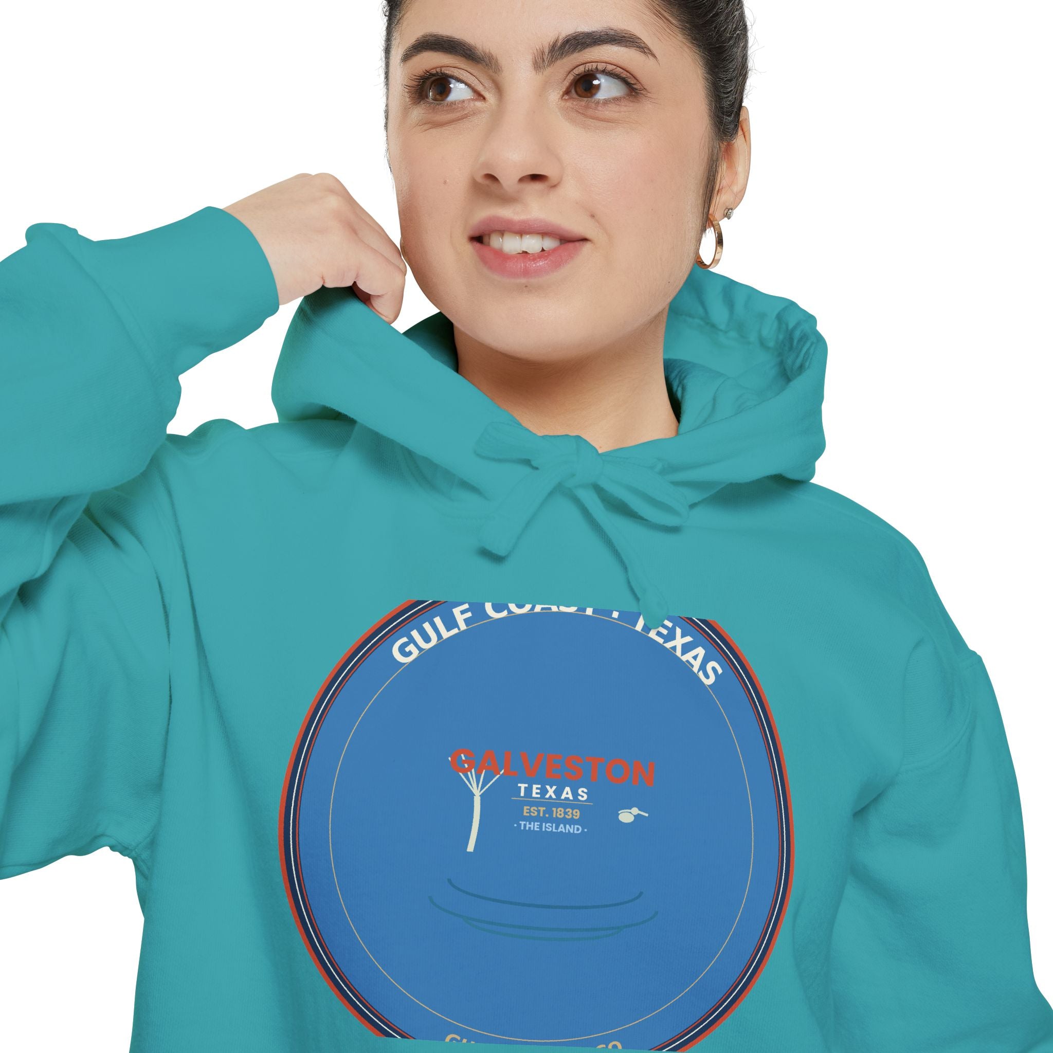 Galveston Texas Hoodie | Vintage Coastal Badge | CC 1567