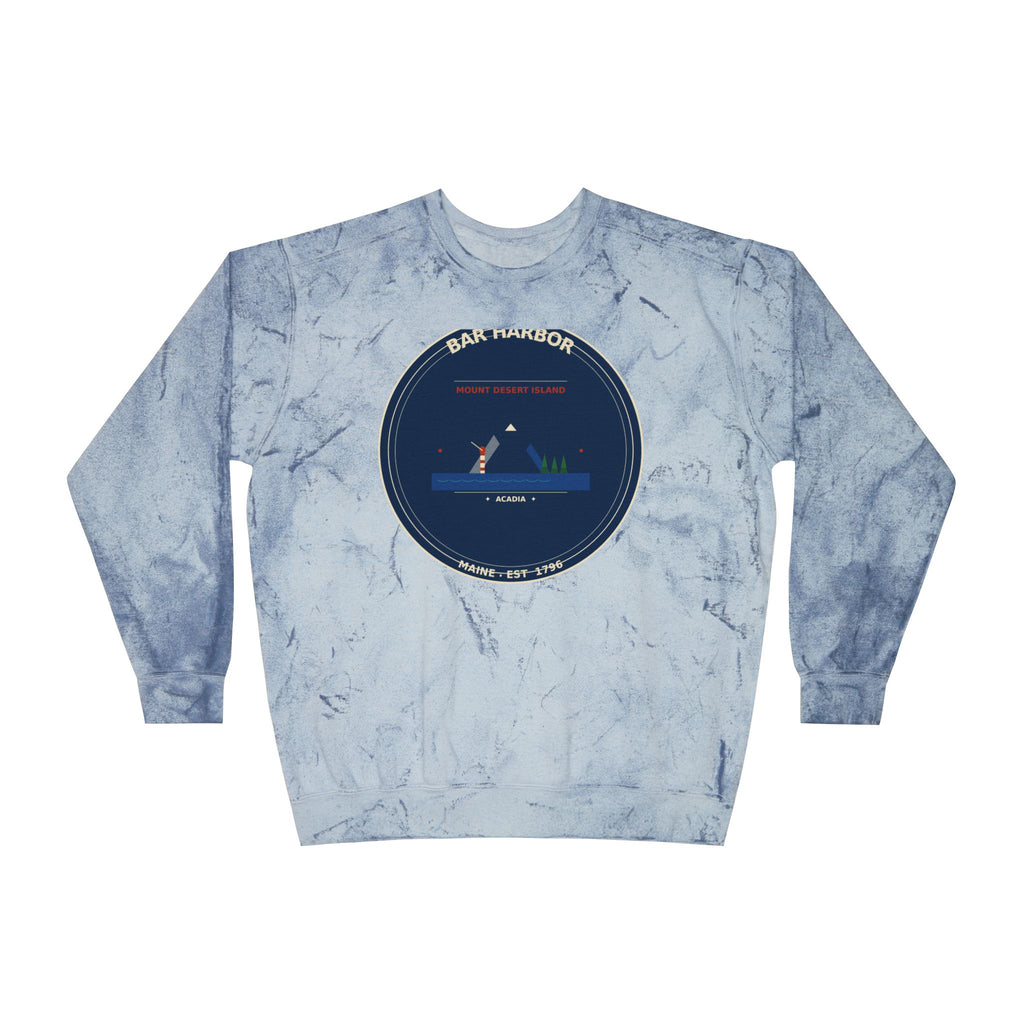 Bar Harbor Maine Crewneck Sweatshirt | Acadia Vintage Badge Sweatshirt