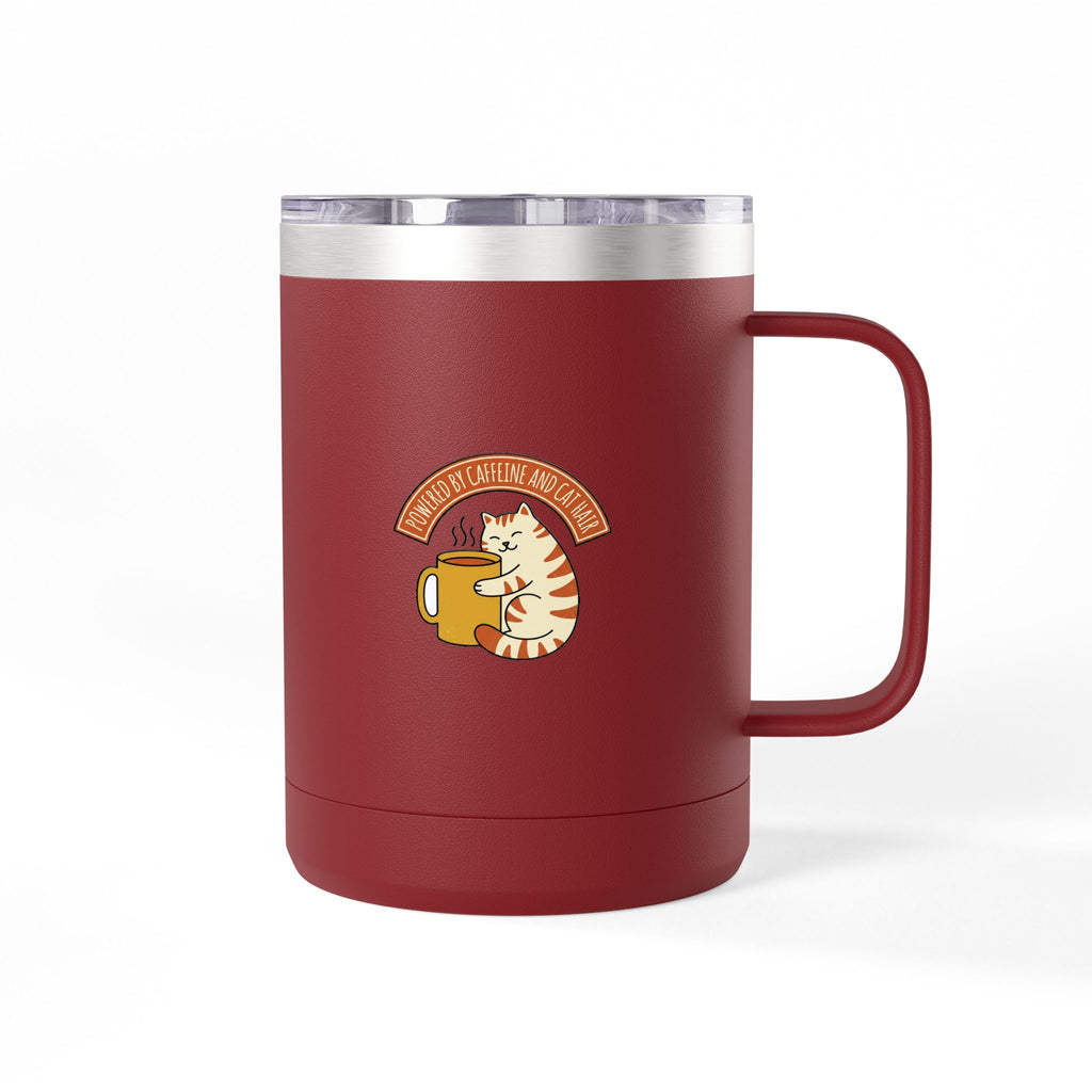 Cat Coffee Powered by Caffeine — 15oz Travel Mug