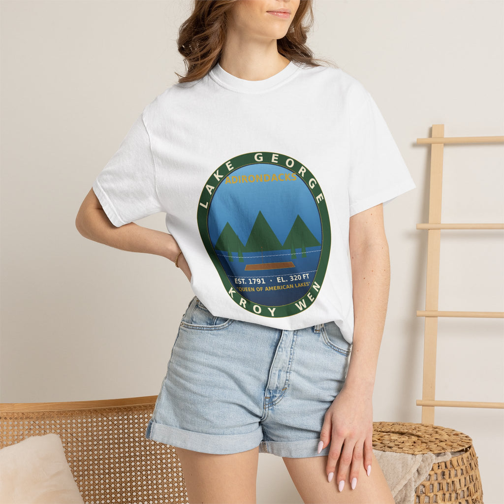 Lake George Adirondacks Badge Tee