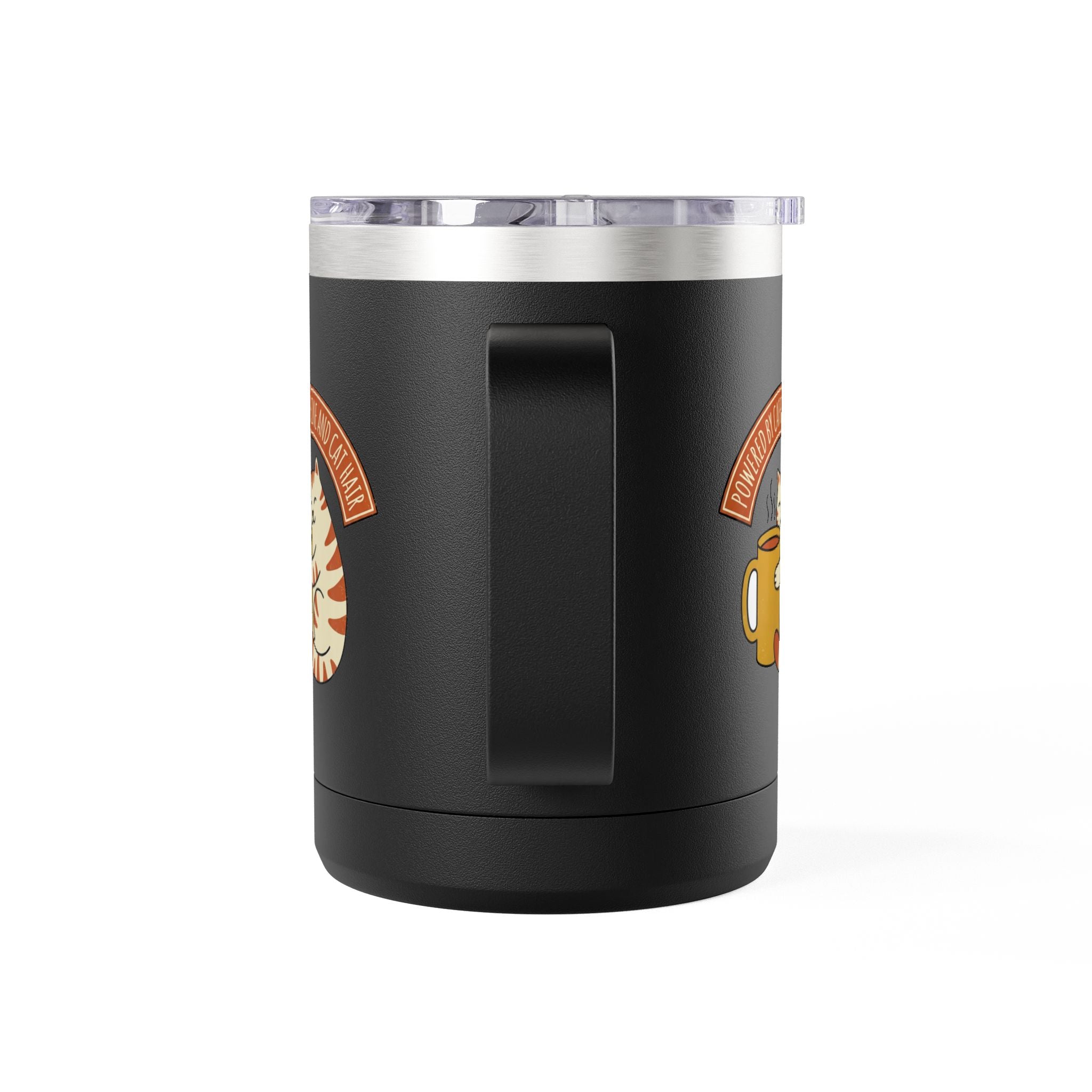 Cat Coffee Powered by Caffeine — 15oz Travel Mug