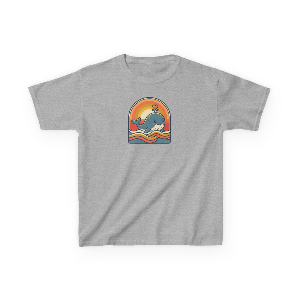 Whale Shirt Retro Heart Splash Kids Beach Tee