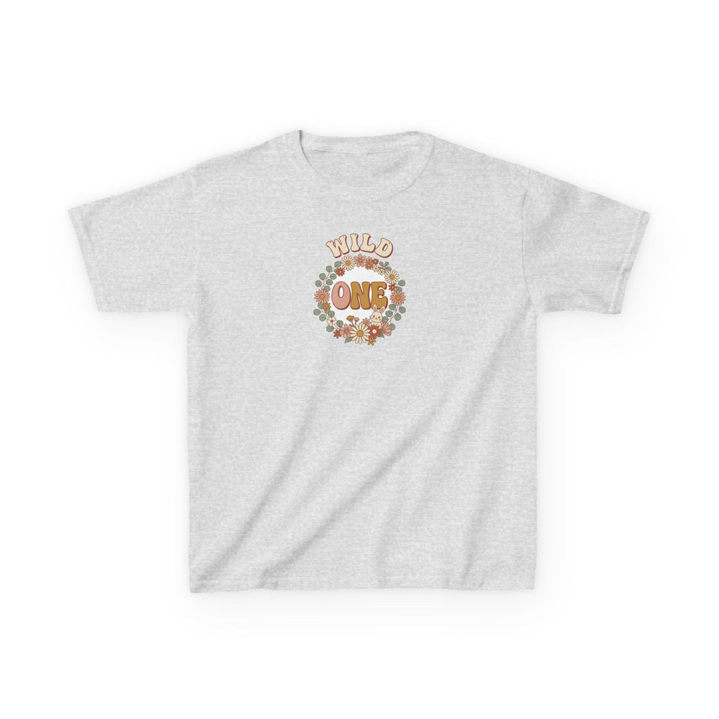Wild One 1st Birthday Shirt Boho Floral Bunny Kids Tee