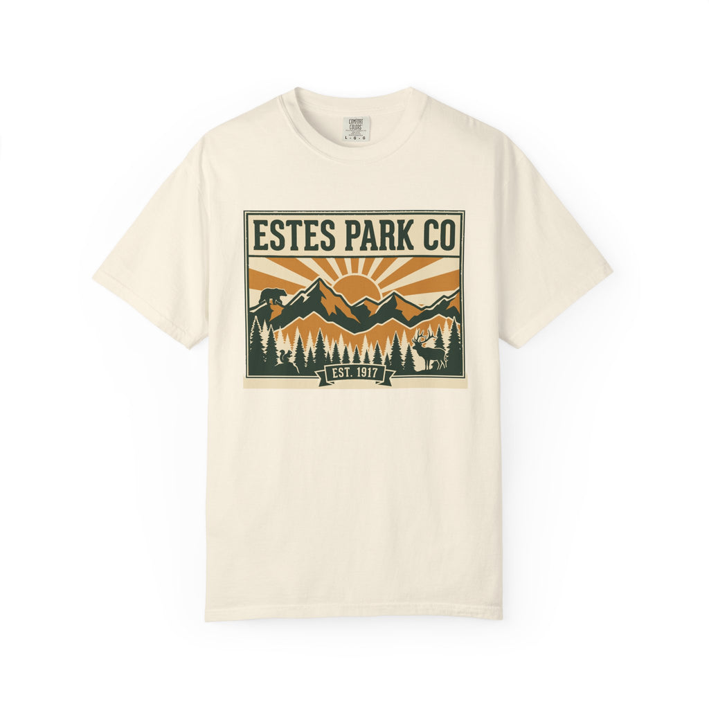 Estes Park CO Hidden Wildlife Tee | Forest Green EST. 1917 | Comfort Colors
