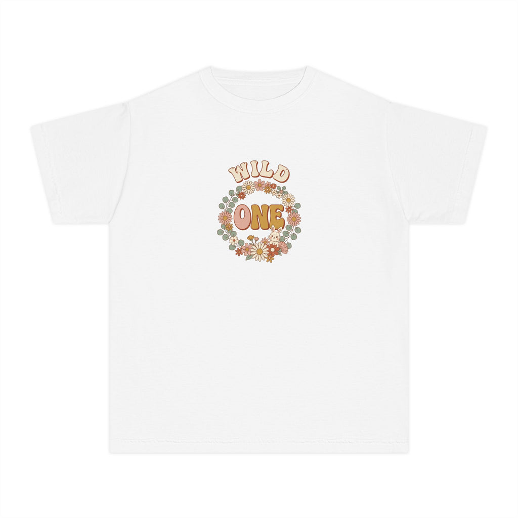 Wild One Birthday Youth Shirt Boho Bunny Comfort Colors