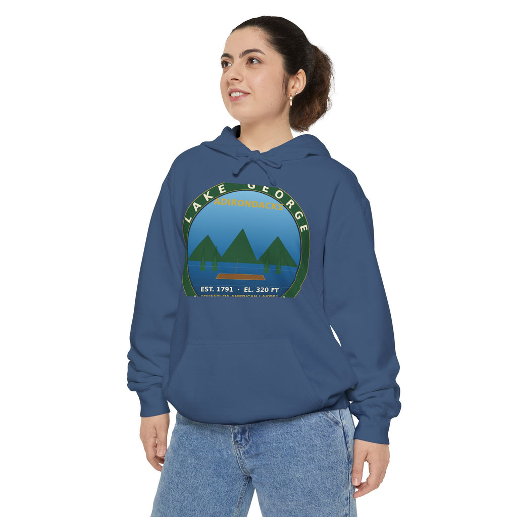 Lake George Adirondacks Badge Hoodie