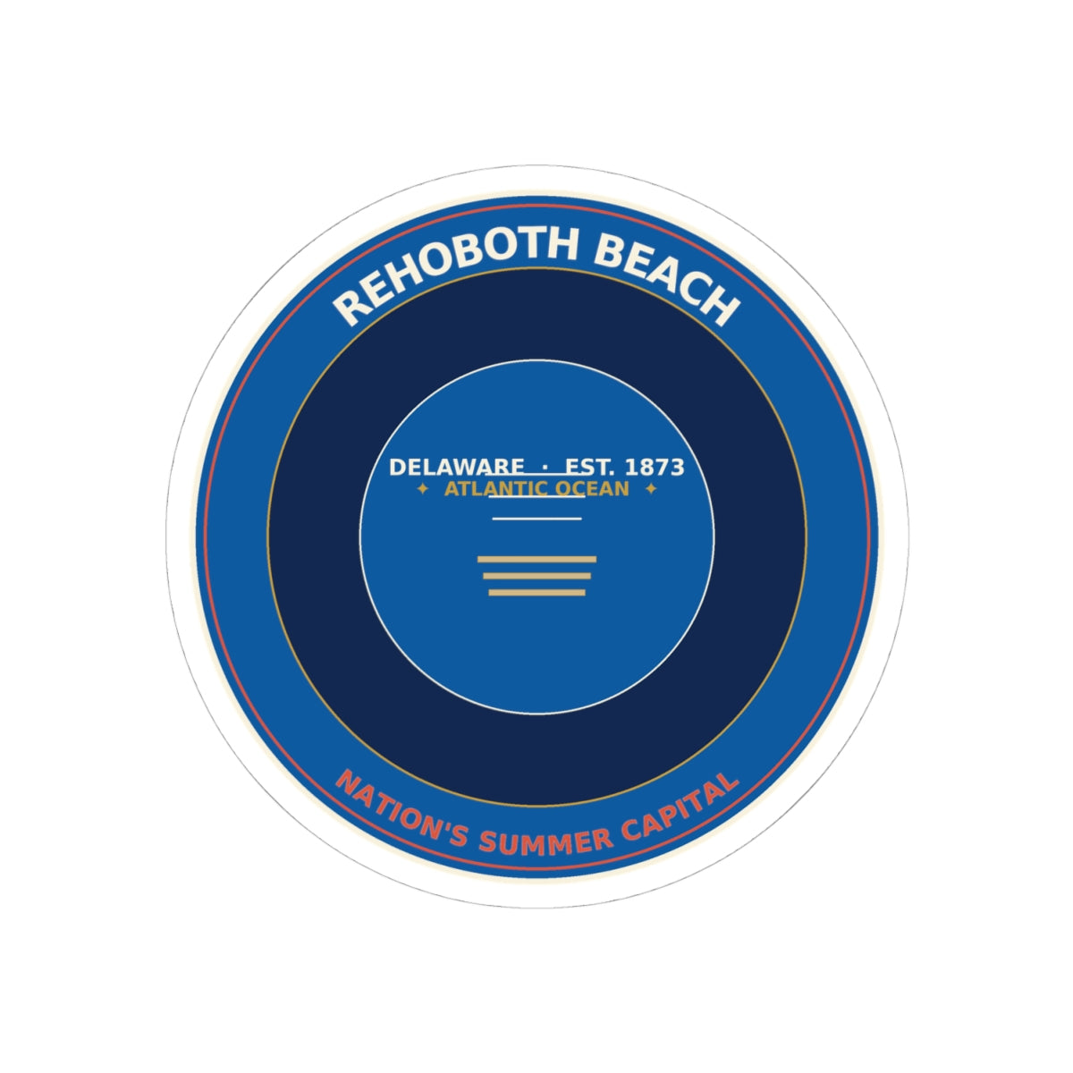 Rehoboth Beach Delaware Sticker | Vintage Boardwalk Badge