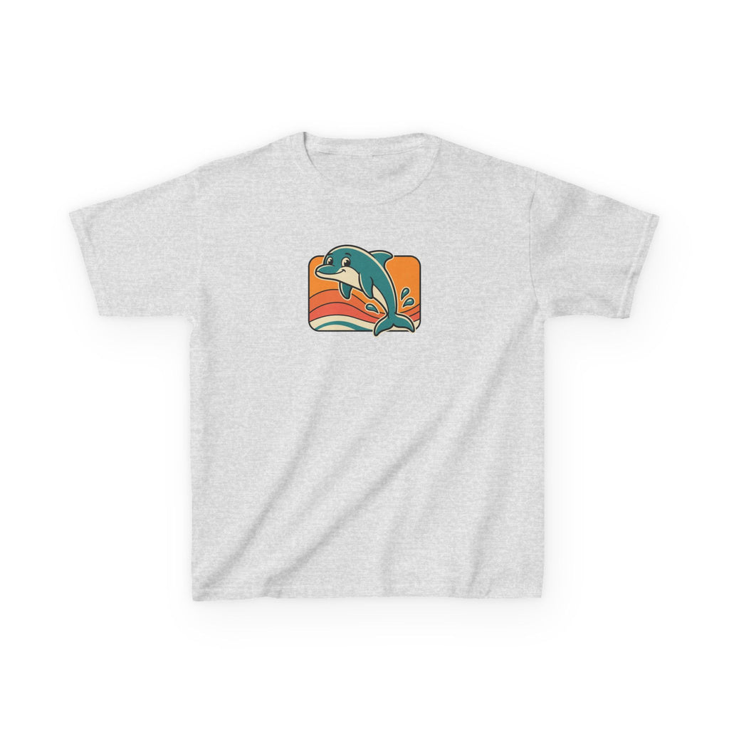 Dolphin Shirt Retro Sunset Kids Beach Tee