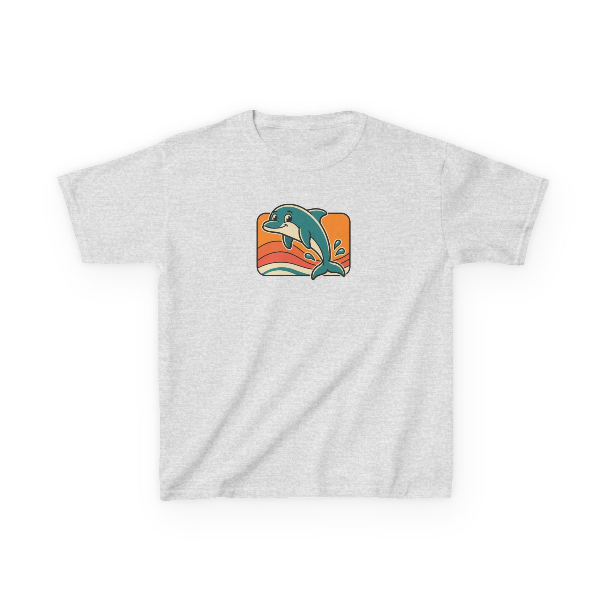 Dolphin Shirt Retro Sunset Kids Beach Tee