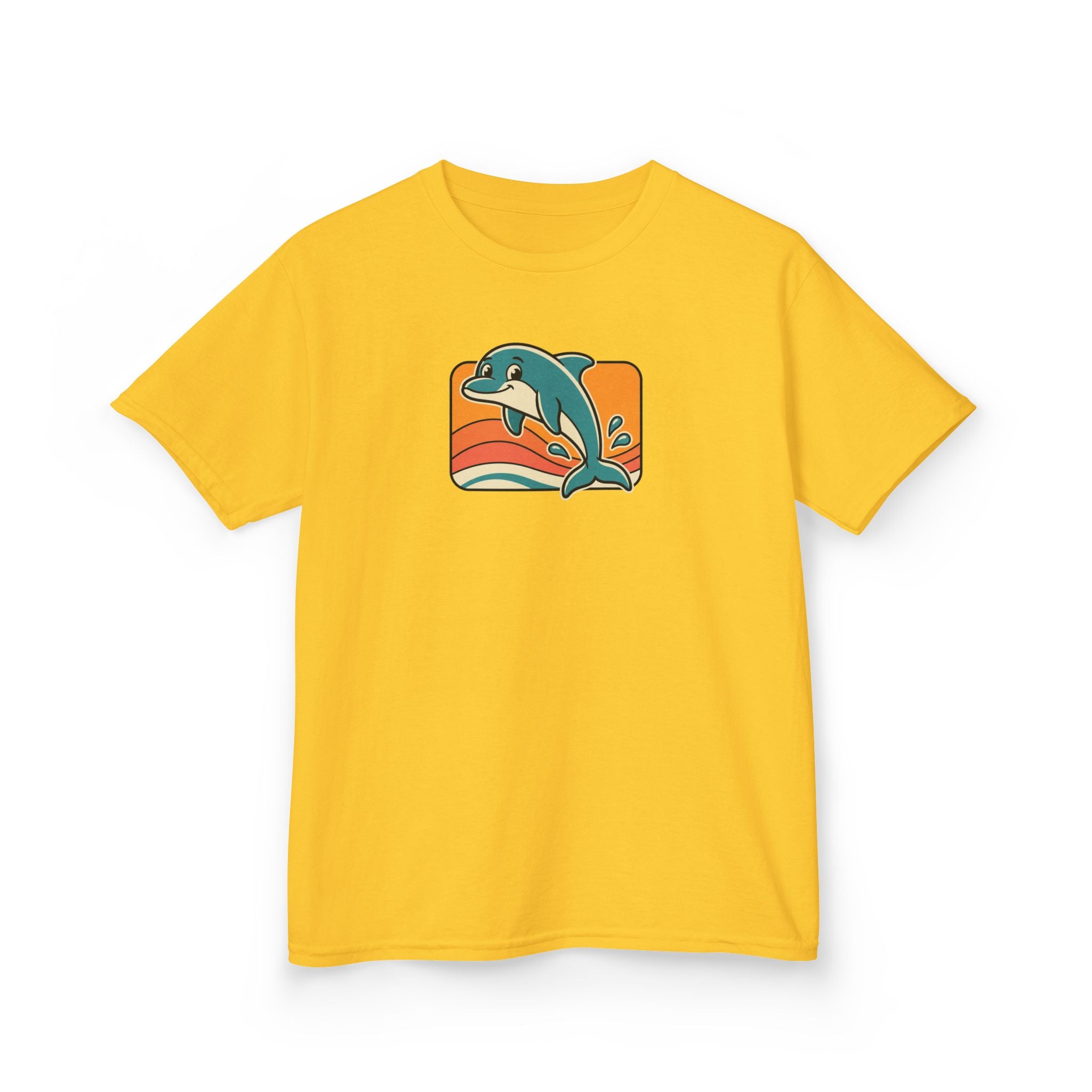 Dolphin Shirt Retro Sunset Kids Beach Tee