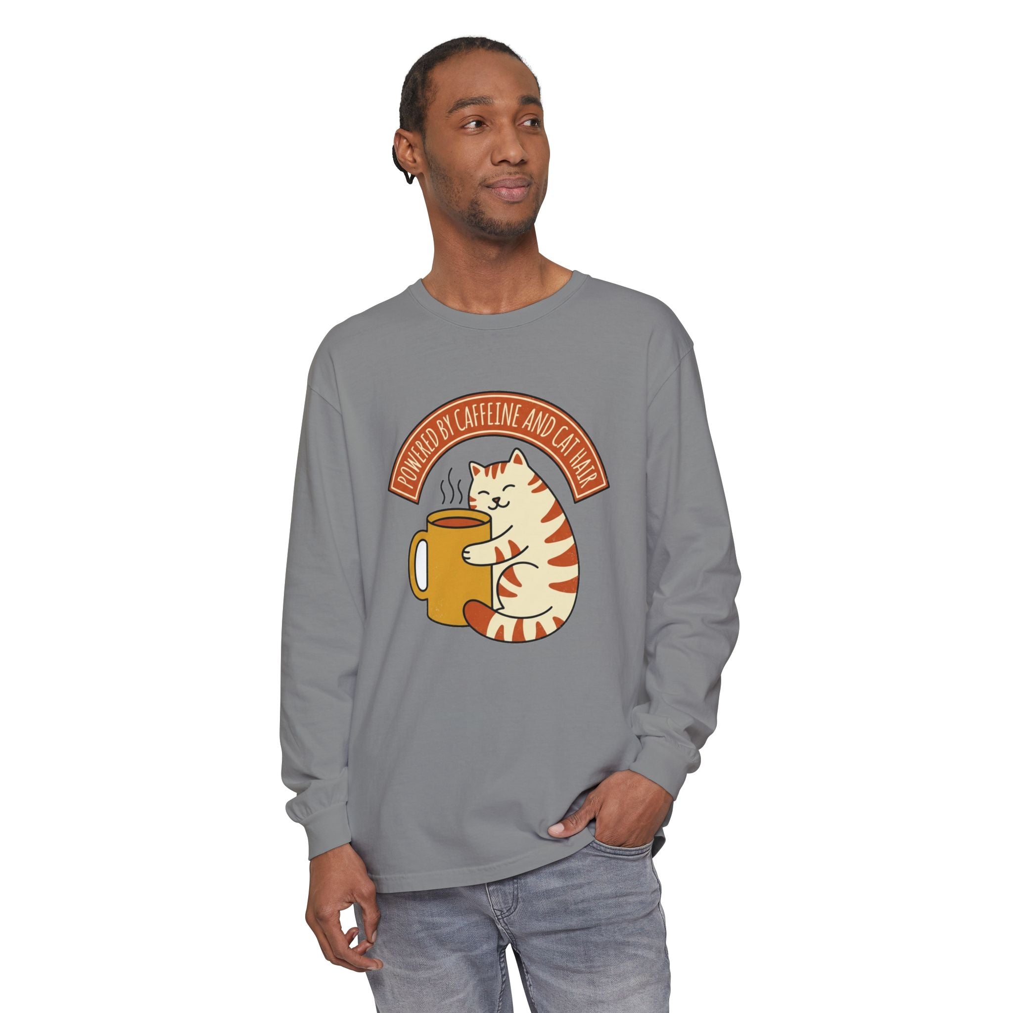 Cat Coffee Long Sleeve | Comfort Colors | cat mom gift long sleeve
