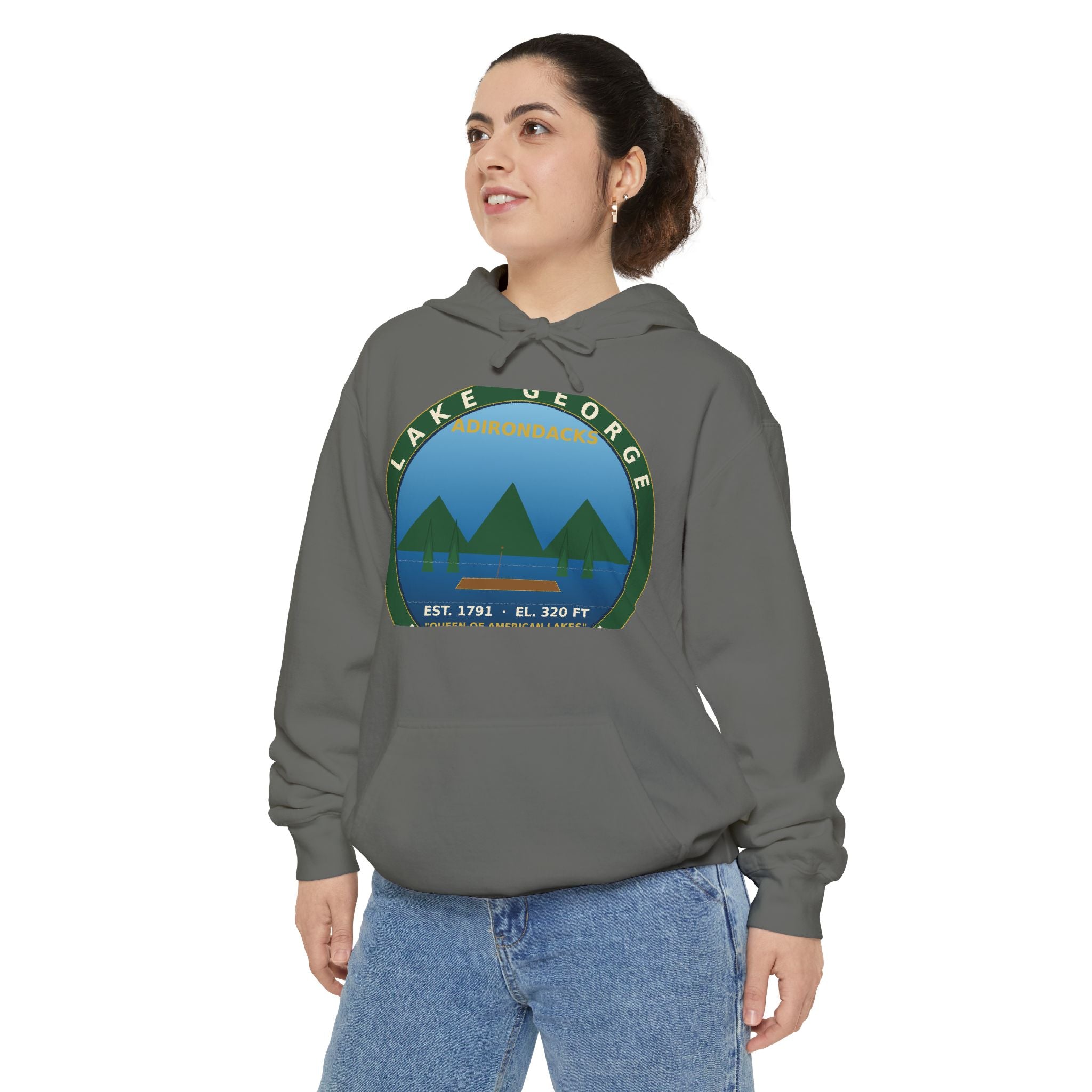 Lake George Adirondacks Badge Hoodie