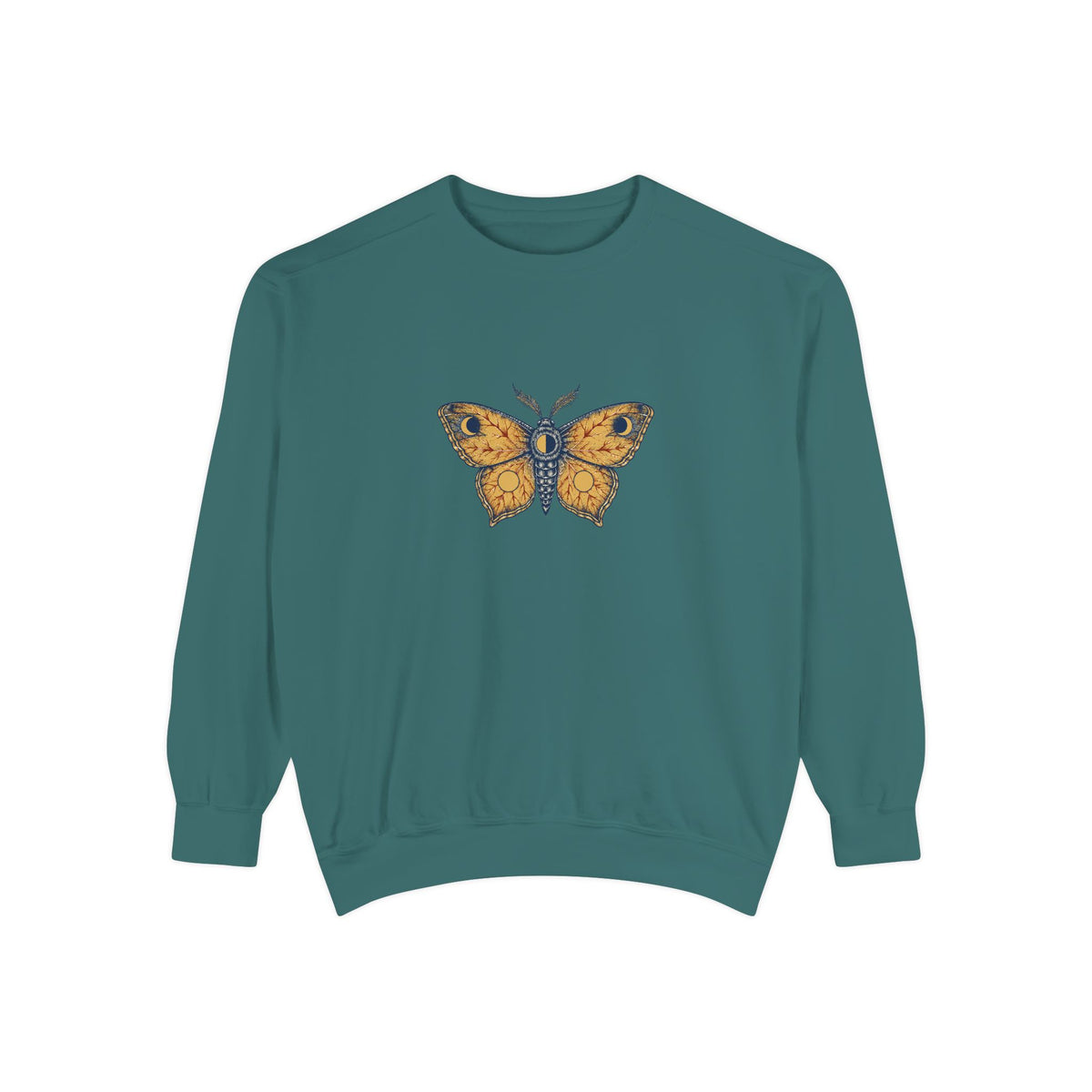 Celestial Moth Crewneck Sweatshirt | Vintage Engraved Luna Moth Art | Comfort Colors Garment Dyed