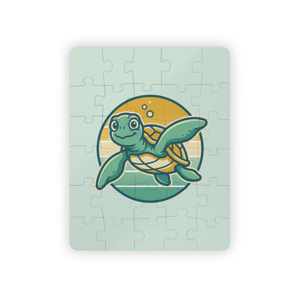 Sea Turtle Kids Puzzle 30 Piece Retro Sunset Puzzle