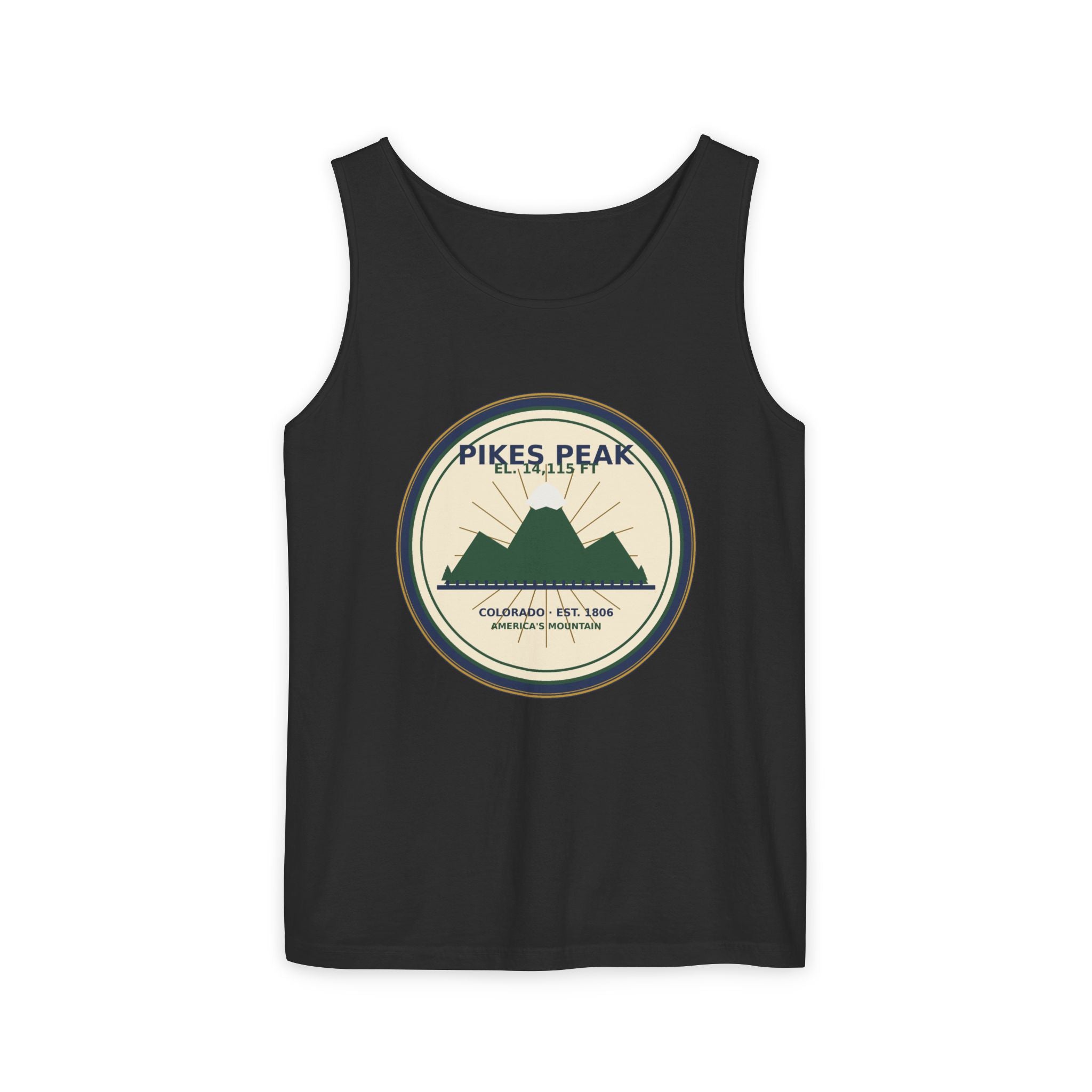 Pikes Peak Tank Top | Vintage Colorado Mountain Badge