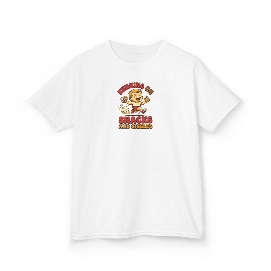 Running on Snacks and Giggles Shirt Funny Kids Tee