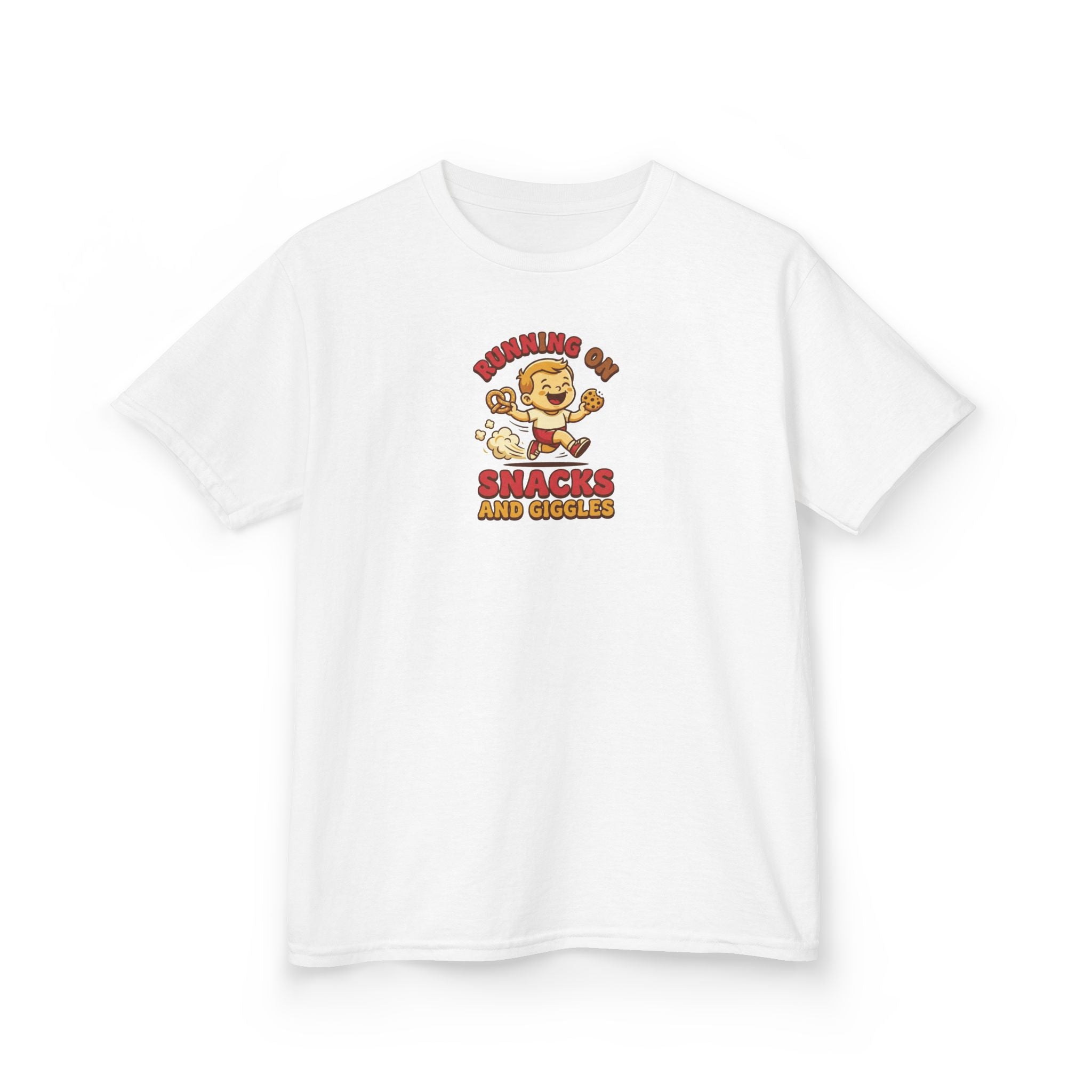 Running on Snacks and Giggles Shirt Funny Kids Tee