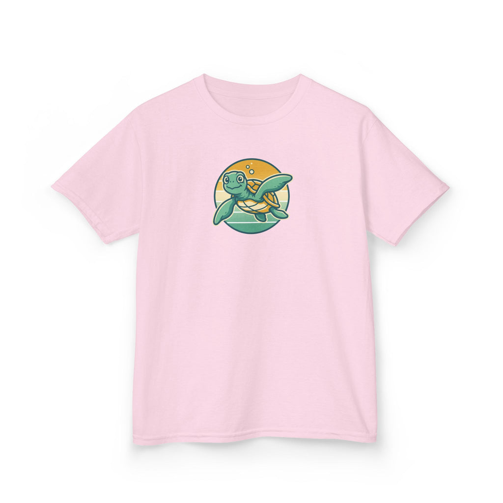 Sea Turtle Shirt Retro Sunset Badge Kids Beach Tee