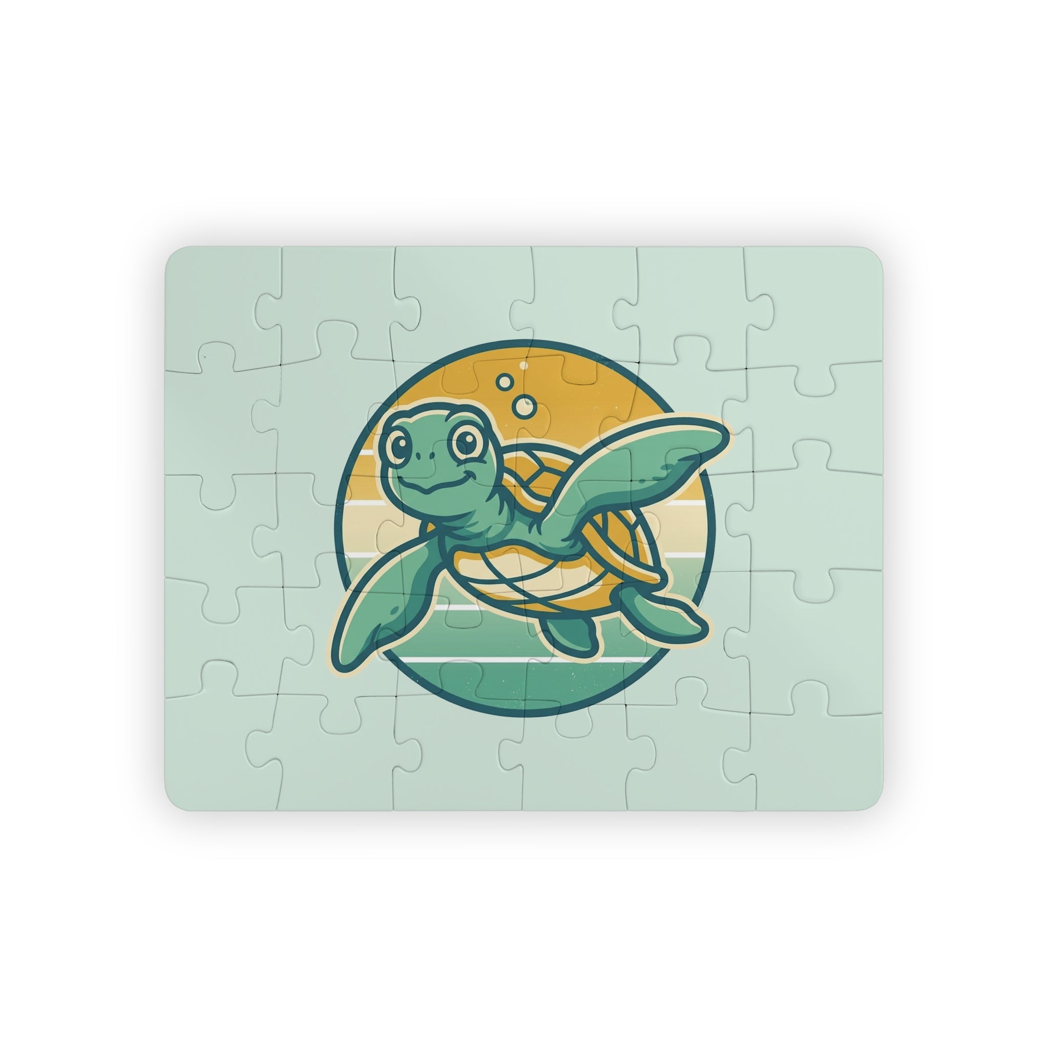 Sea Turtle Kids Puzzle 30 Piece Retro Sunset Puzzle