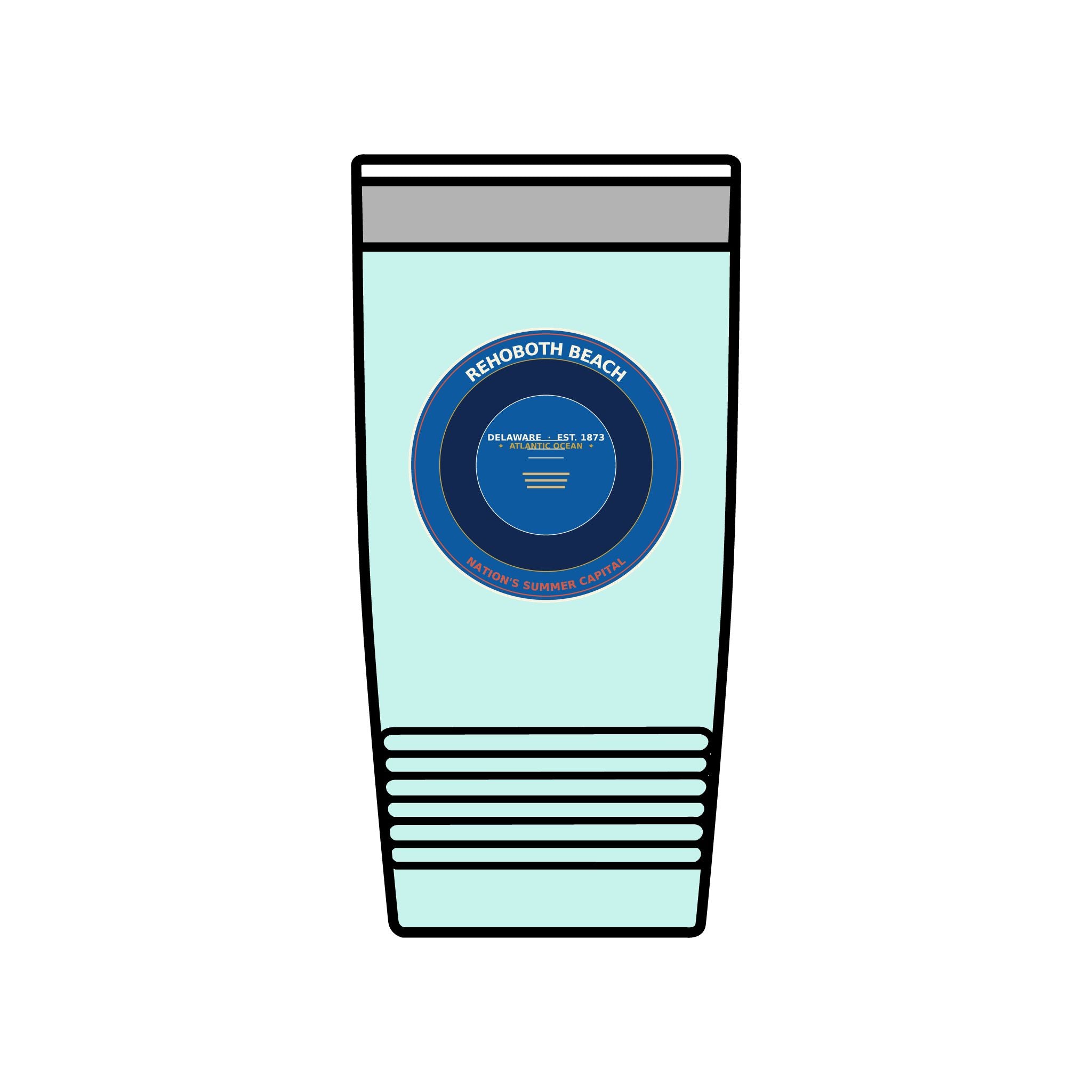 Rehoboth Beach Delaware 20oz Tumbler | Vintage Boardwalk Badge
