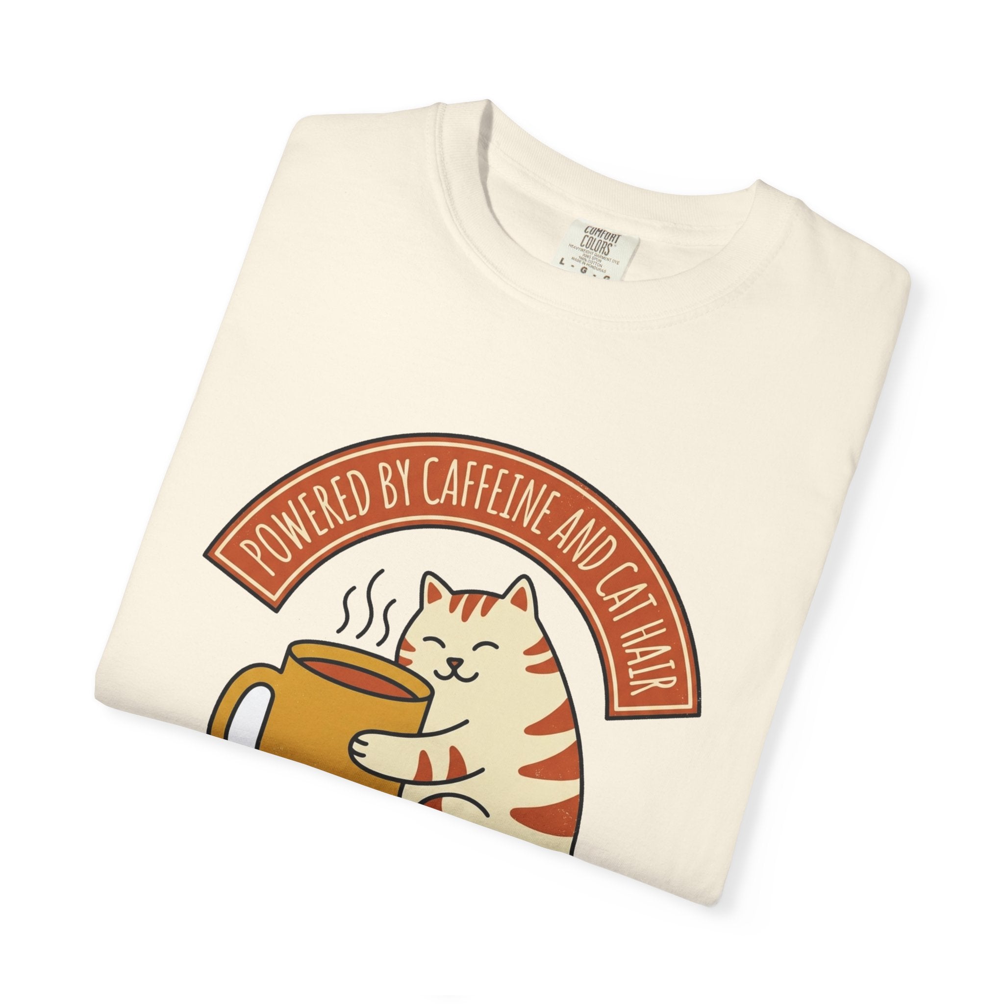 Cat Coffee Tee back view | Comfort Colors | coffee lover cat gift — Bay