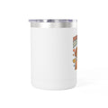 Professional Dog Cuddler insulated travel tumbler — retro dog mom design, photoreal mockup