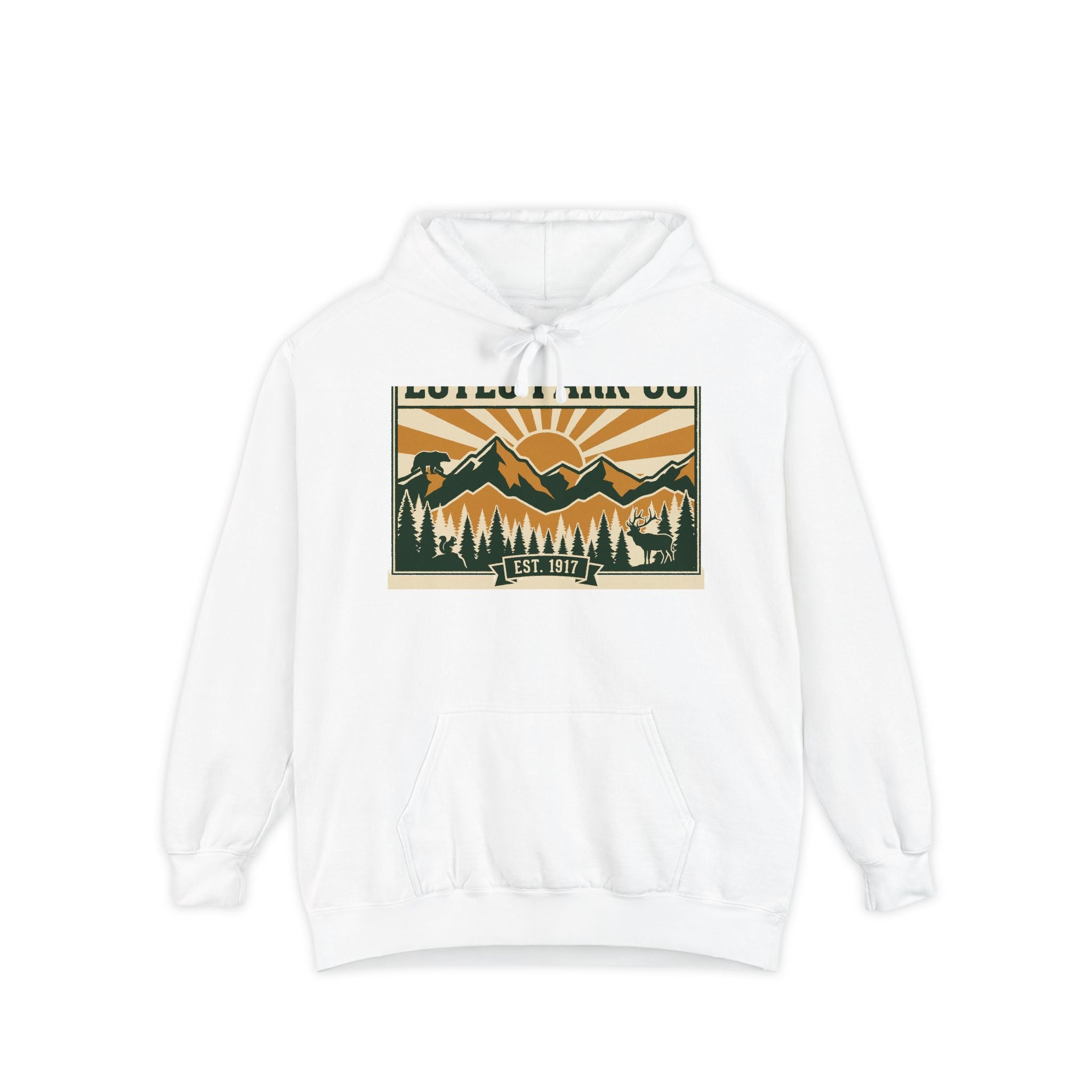 Estes Park CO Hidden Wildlife Hoodie | Forest Green EST. 1917