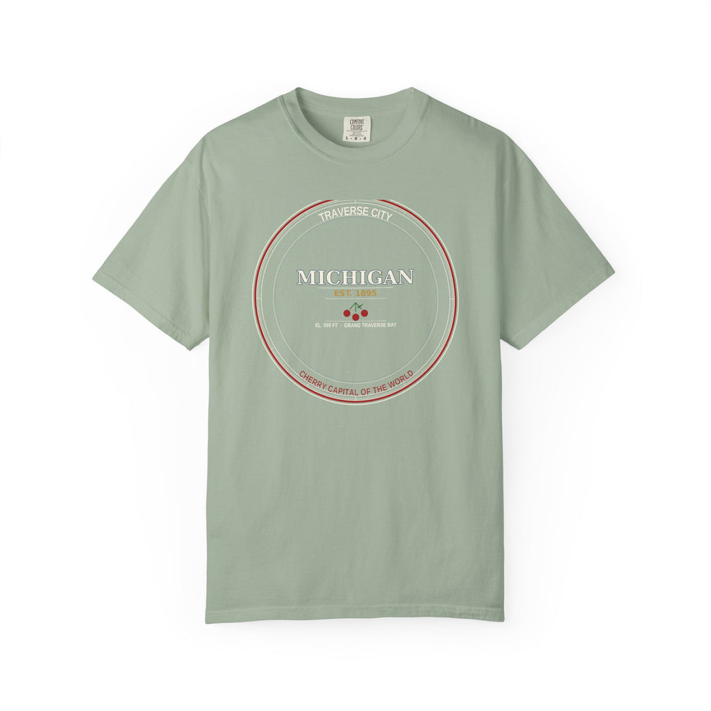 Traverse City Michigan Tee | Vintage Cherry Capital Badge
