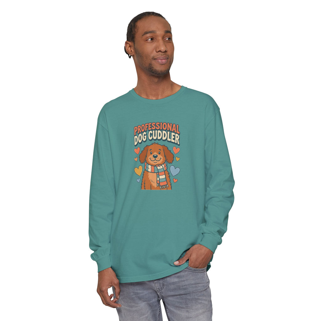 Professional Dog Cuddler Long Sleeve | Dog Mom Comfort Colors Shirt