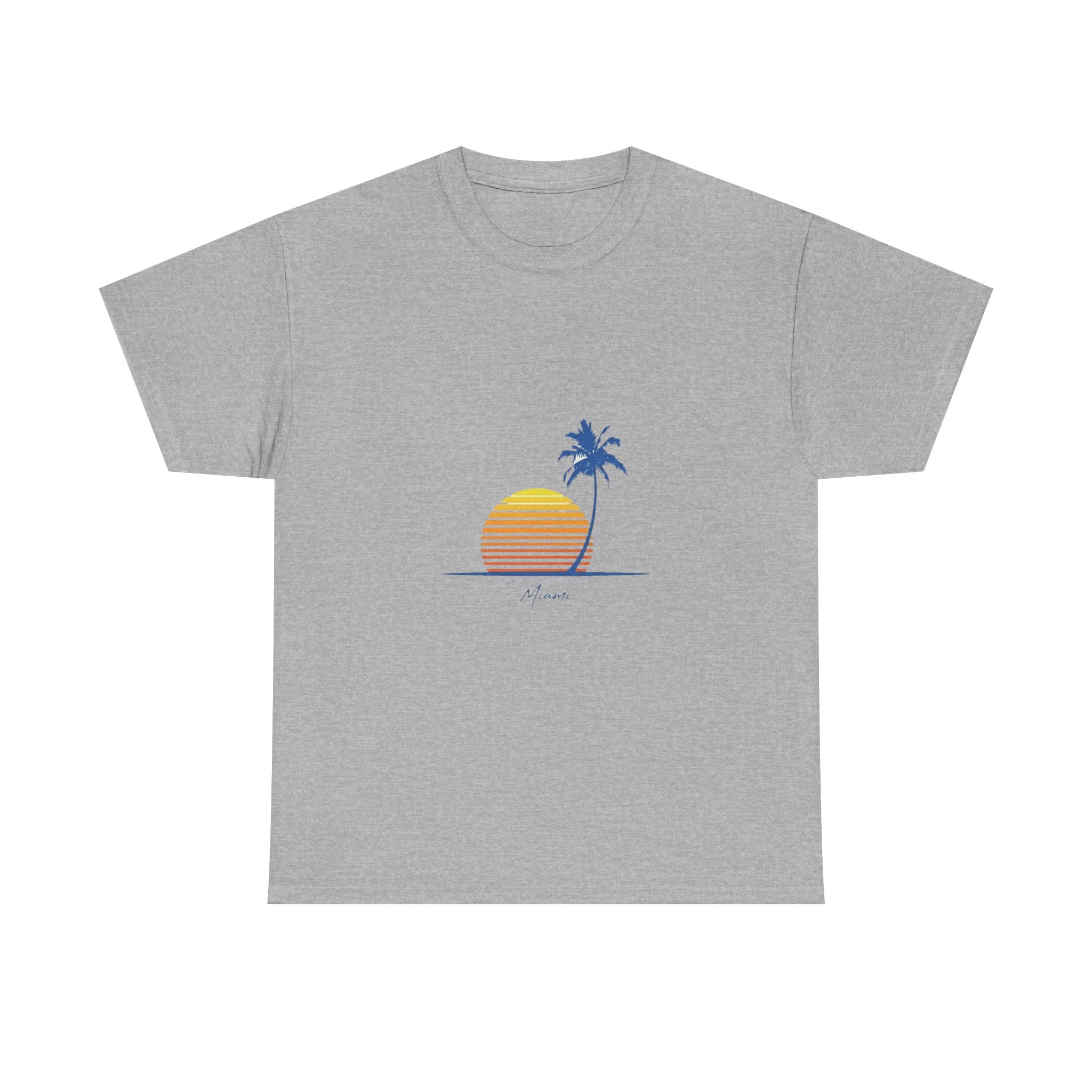 Retro Miami Palm Sunset Tee | Vintage Beach Summer Shirt