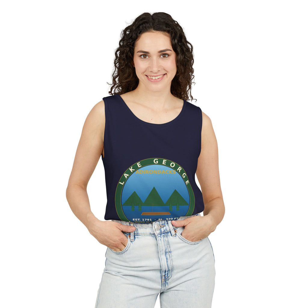 Lake George Adirondacks Badge Tank Top