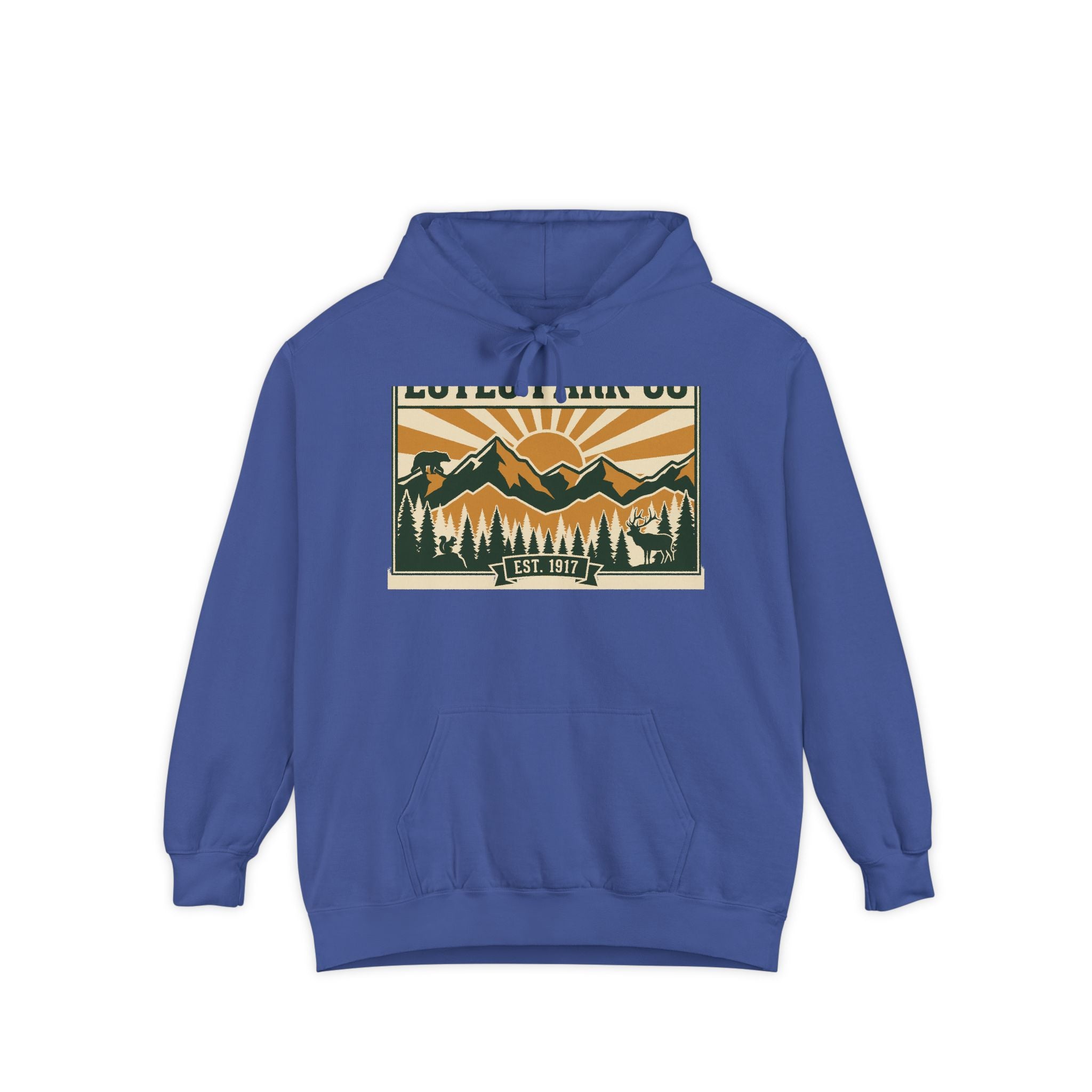 Estes Park CO Hidden Wildlife Hoodie | Forest Green EST. 1917