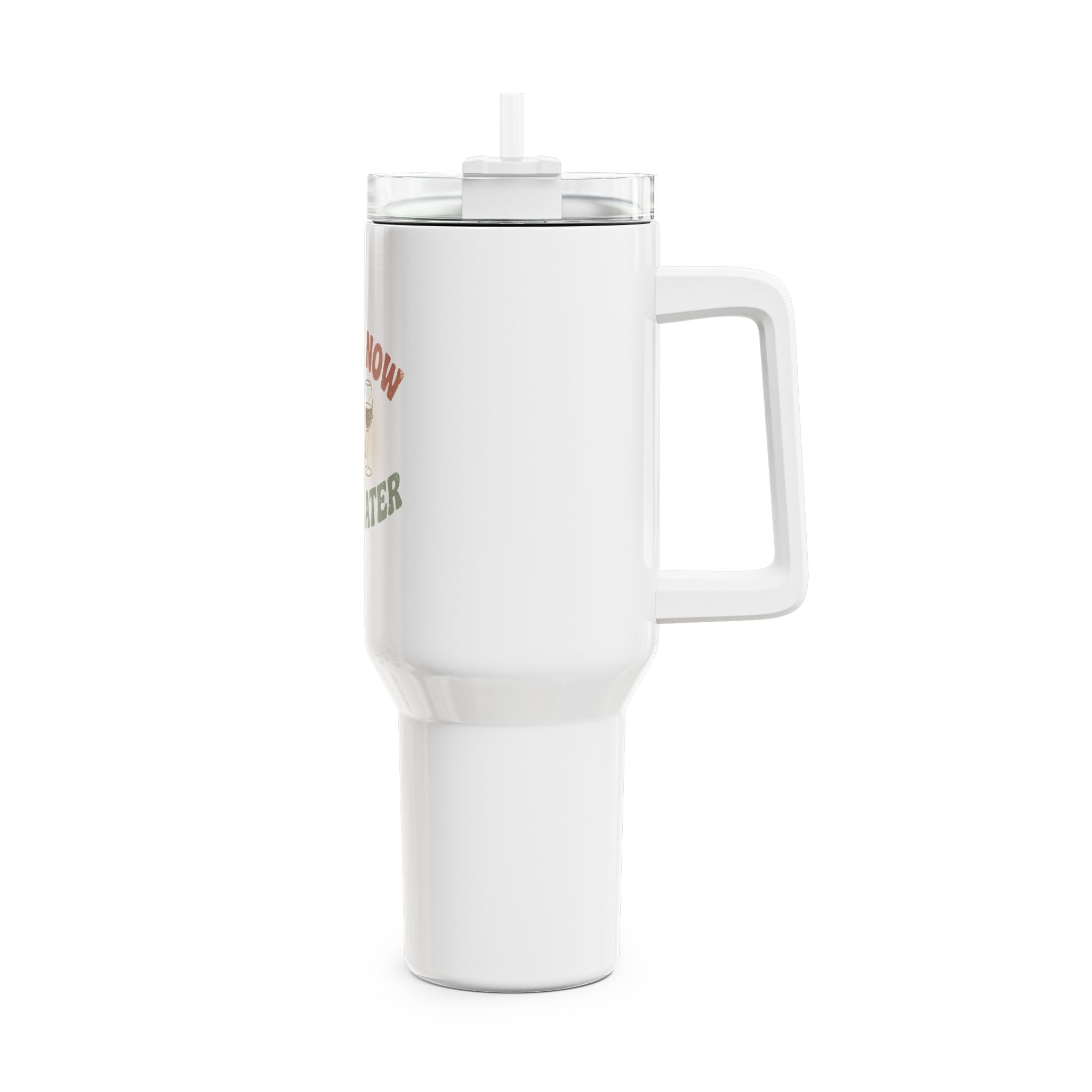 Sweat Now Wine Later 40oz Tumbler — Big Insulated Cup with Handle | Funny Gym &amp; Wine Gift